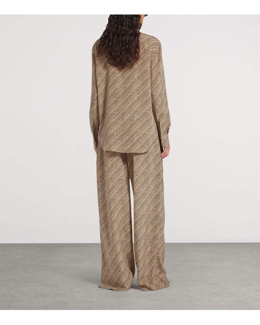 Balenciaga Natural Silk Monogram Trousers