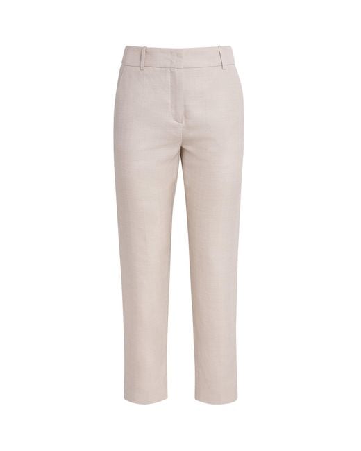Eleventy Gray Wool-Silk-Linen Tailored Trousers