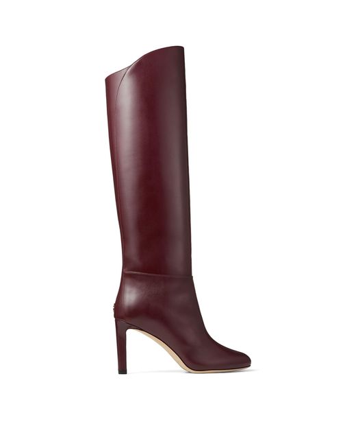 Jimmy Choo Red Karter 85 Leather Knee-high Boots