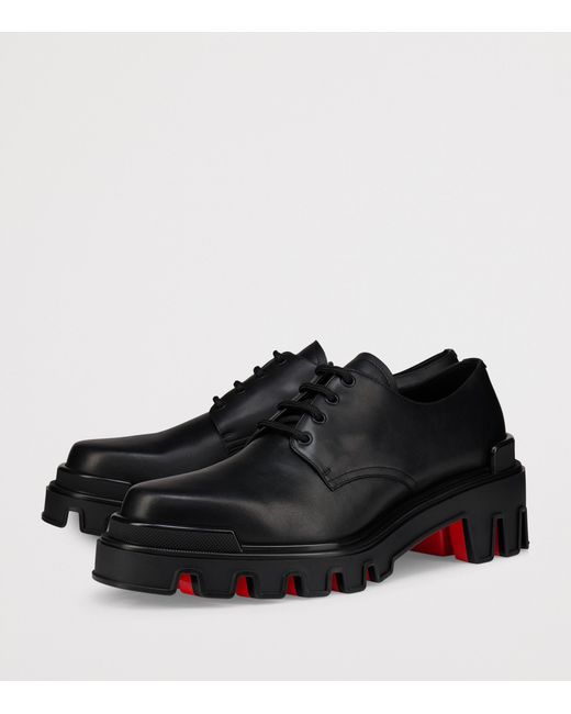Christian Louboutin Black Trott Dune Leather Derby Shoes