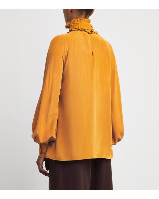 Weekend by Maxmara Orange X Giuliva Heritage Silk Blouse