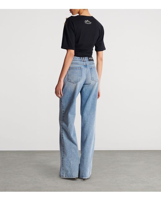 Balmain Blue Straight-Leg Jeans