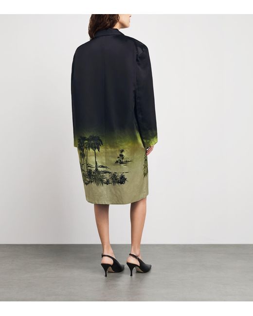 Staud Blue Linen-Silk Jasper Jacket