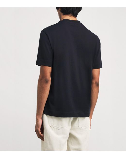 Emporio Armani Black Cotton Logo T-Shirt for men