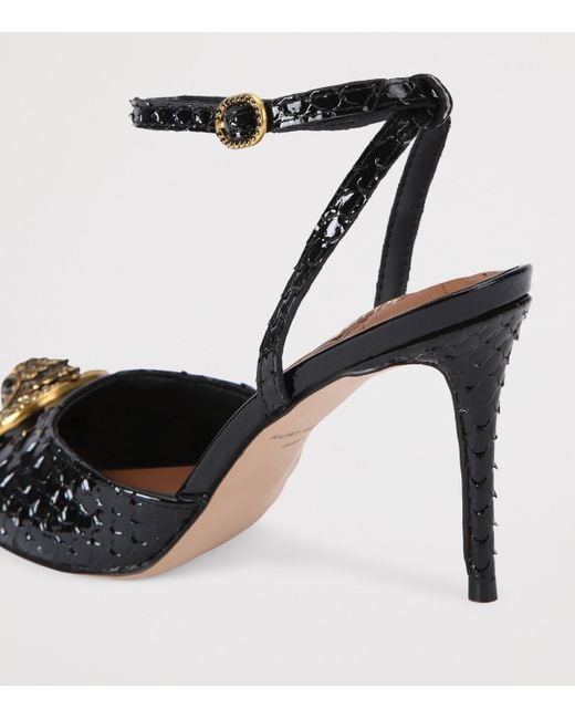 Kurt Geiger Black Leather Snake-Effect Chelsea Pumps