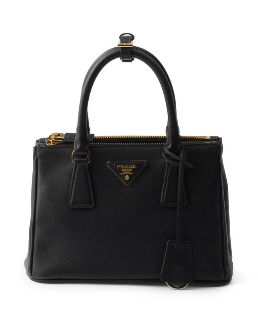 Prada Black Small Leather Galleria Top-Handle Bag