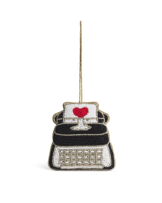 Harrods White Beaded Typewriter Tree Decoration