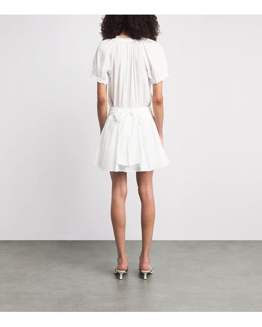 PAIGE White Cotton Voile Nisha Mini Dress
