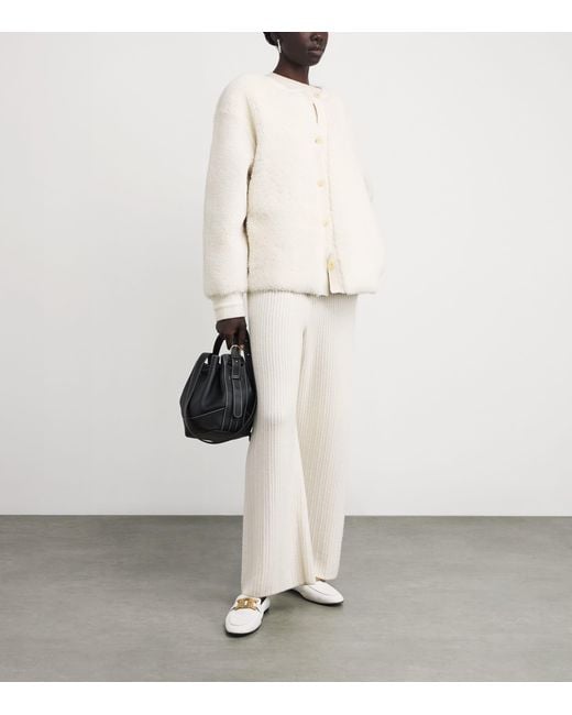Lafayette 148 New York White Shearling-Suede Reversible Jacket