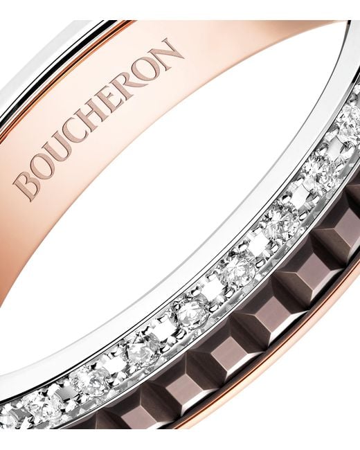 Boucheron White Mixed And Diamond Quatre Classique Wedding Band