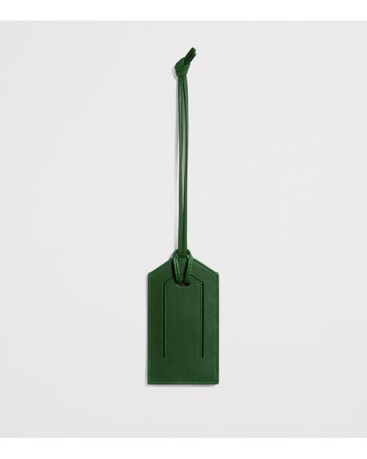 Bottega Veneta Green Leather Intrecciato Luggage Tag for men