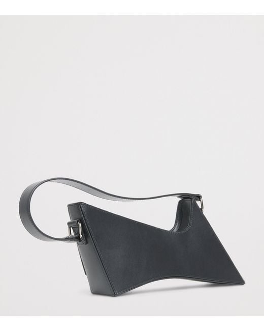 TALEL PARIS Black Leather Wave Shoulder Bag