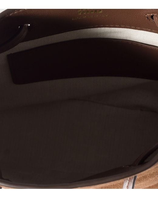 Miu Miu Brown Suede Logo Pouch
