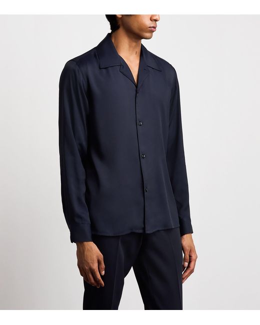 Sandro Blue Notched-Collar Shirt for men
