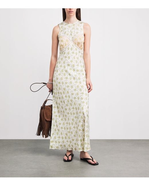 Sandro White Floral Print Maxi Dress