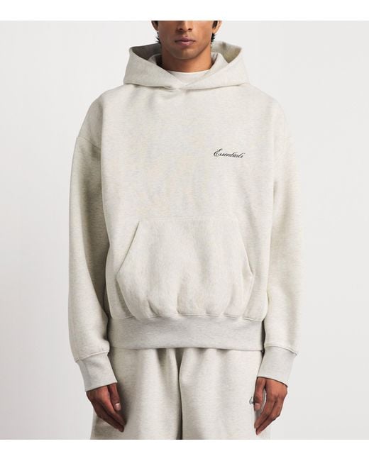 Fear Of God White Classic Logo Hoodie for men