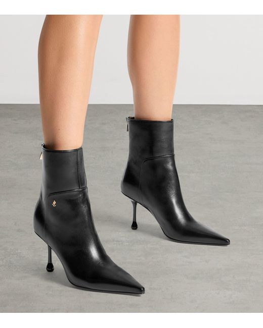 Jimmy Choo Black Cycas 80 Lambskin Ankle Boots