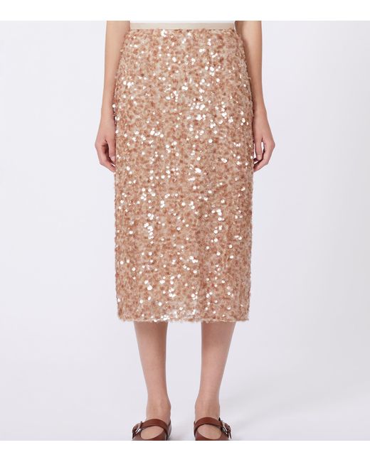 Weekend by Maxmara Pink Sequinned Midi Skirt