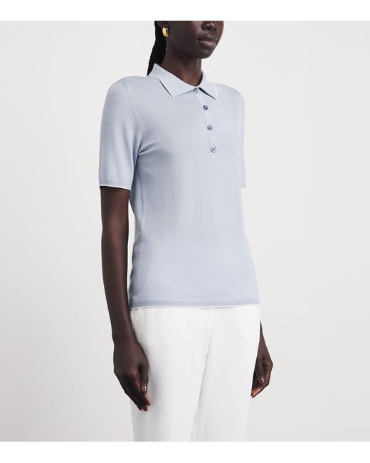 Eleventy Blue Wool Polo Sweater