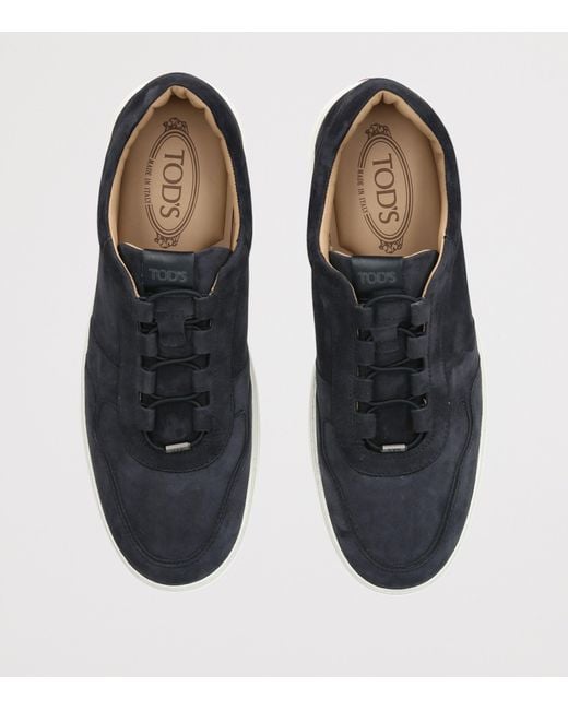 Tod's Blue Suede Elastic Cassetta Sneakers for men
