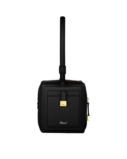 Chopard Black Mini Leather Ice Cube Top-Handle Bag