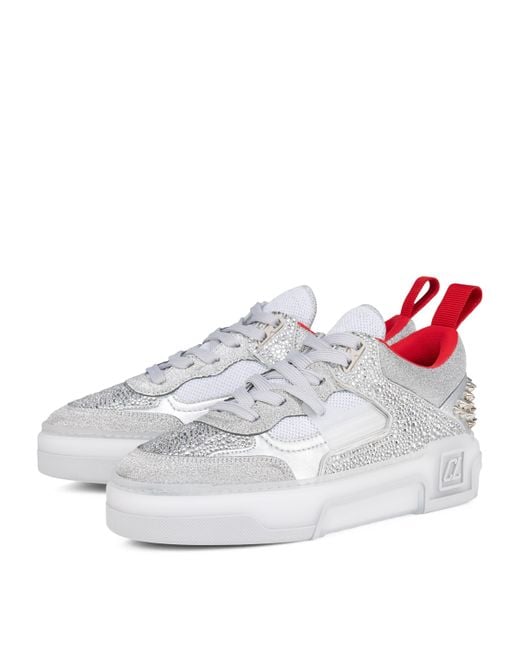 Christian Louboutin White Astroloubi Donna Strass Sneakers