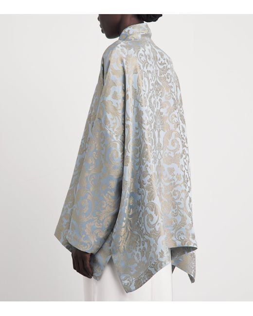 Eskandar Gray Metallic Stand-Collar Shirt