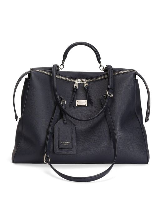 Dolce & Gabbana Black Leather-Blend Top-Handle Bag for men