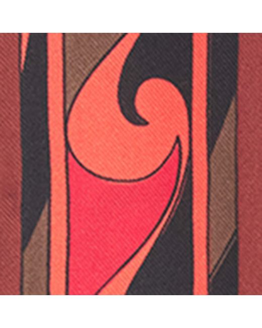 Emilio Pucci Red Silk Printed Scarf