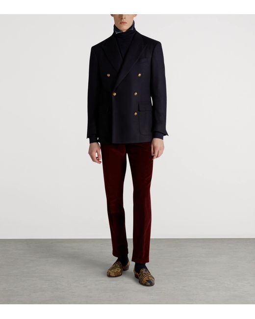 Dunhill Blue Cashmere Bourdon Blazer for men