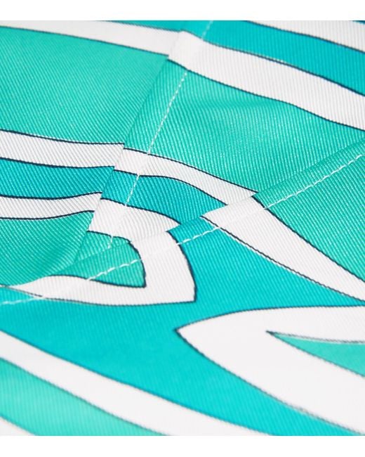 Emilio Pucci Blue Silk Labirinto Print Midi Dress