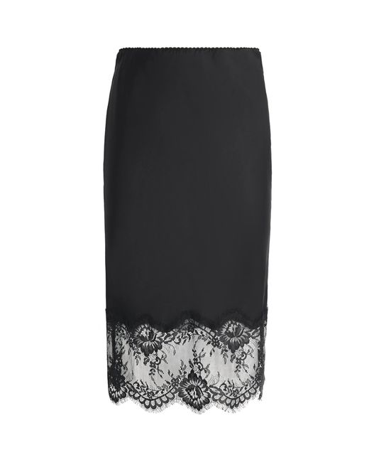 Herskind Black Lace-Trim Herbert Midi Skirt