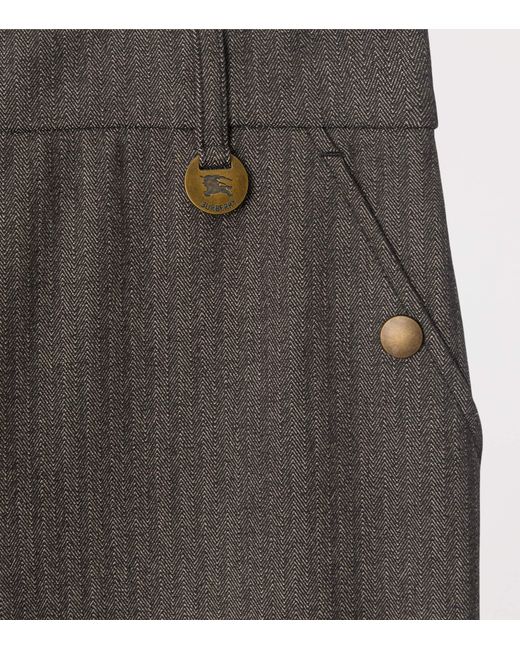 Burberry Gray Stretch Cotton Herringbone Jodhpurs