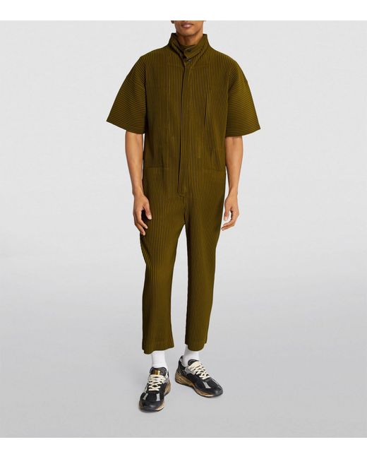 Homme Plissé Issey Miyake Green Pleated Jumpsuit for men