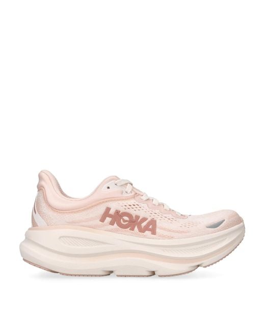 Hoka One One Pink Bondi 9 Running Sneakers