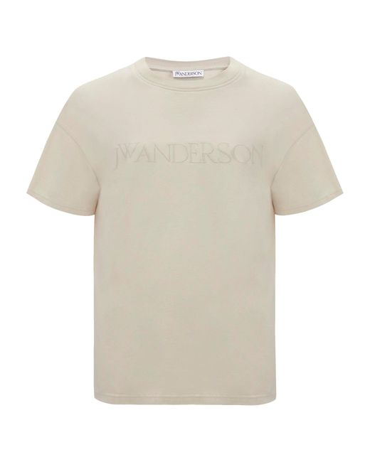 J.W. Anderson White Embroidered Logo T-shirt for men