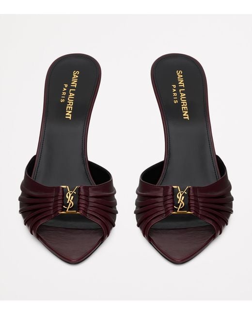 Saint Laurent Purple Leather Babylone Mules 90
