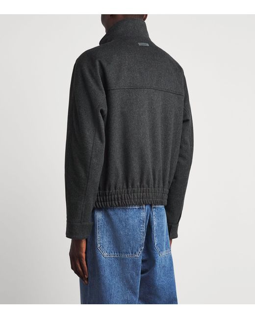 Lardini Black Virgin Wool High Neck Jacket for men