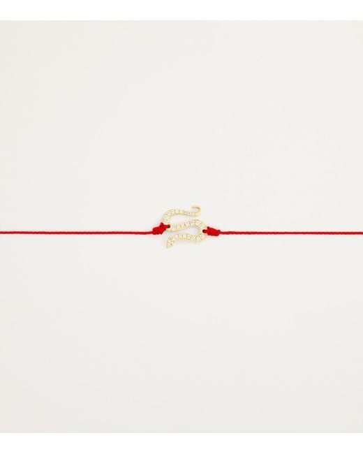 RedLine Red And Diamond Snake String Bracelet