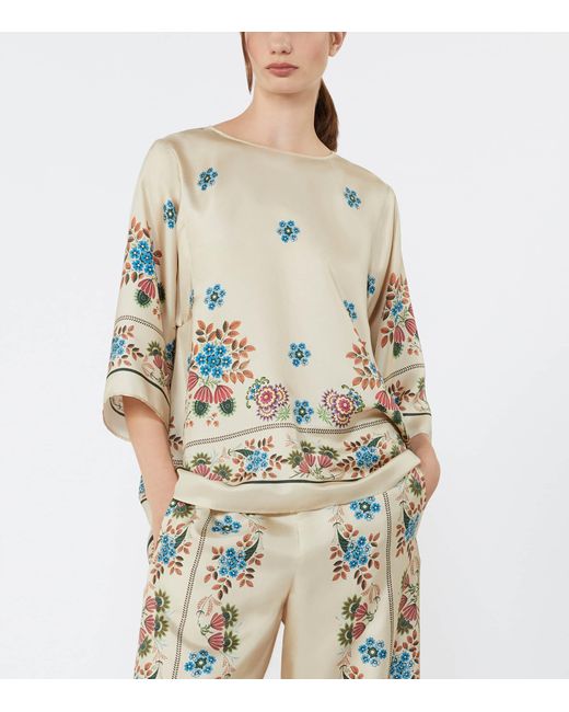 Weekend by Maxmara Natural Silk Printed Blouse