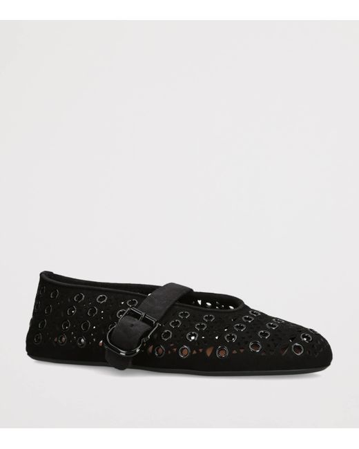 Alaïa Black Suede Vienne Ballet Flats
