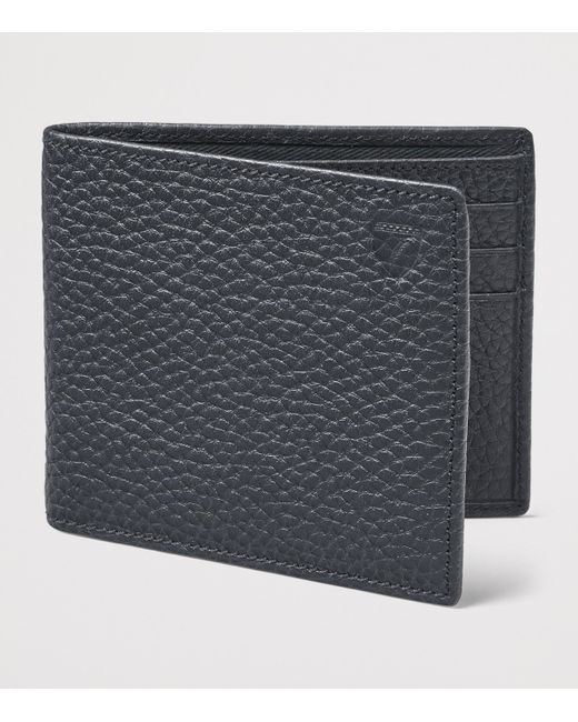 Aspinal Gray Leather Classic Bifold Wallet for men
