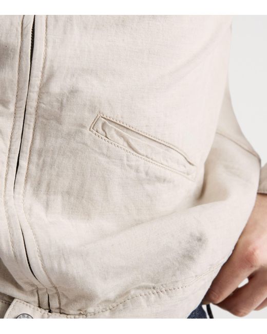 Prada White Chambray Cotton Triangle Jacket for men