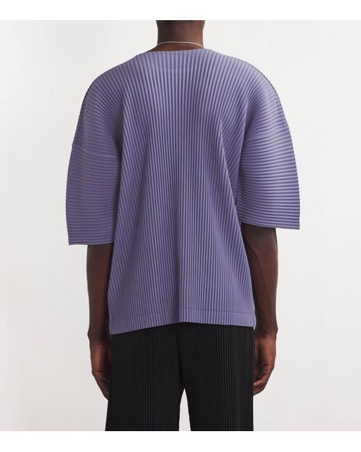 Homme Plissé Issey Miyake Purple Pleated T-Shirt for men