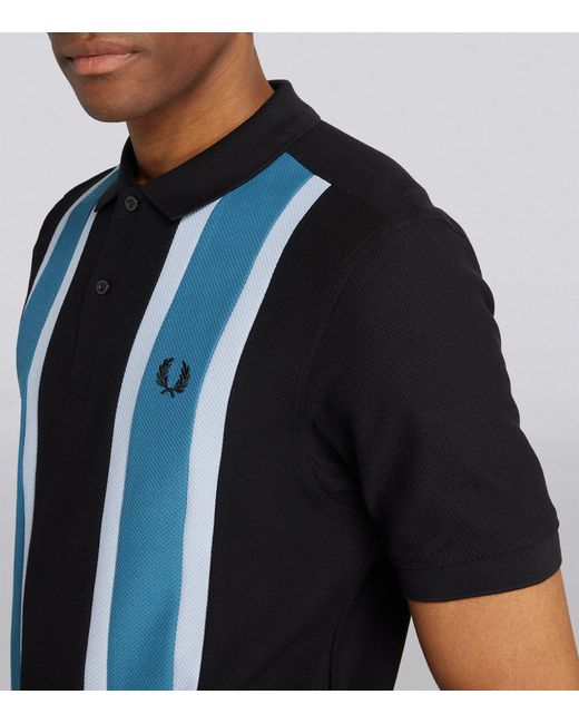 Fred Perry Black Striped Polo Shirt for men