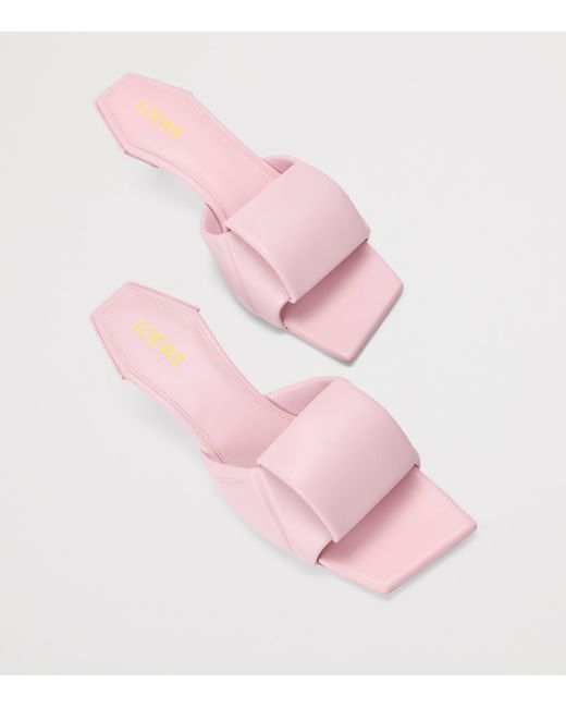 Loewe Pink Leather Origami Mules 45