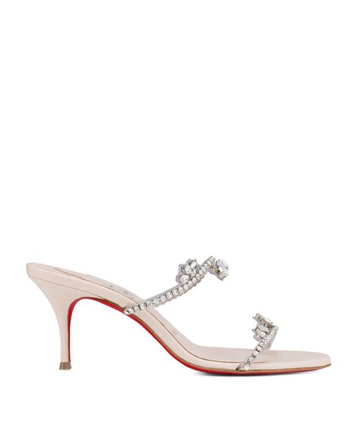 Christian Louboutin White Just Queen Calf-leather Mules 70