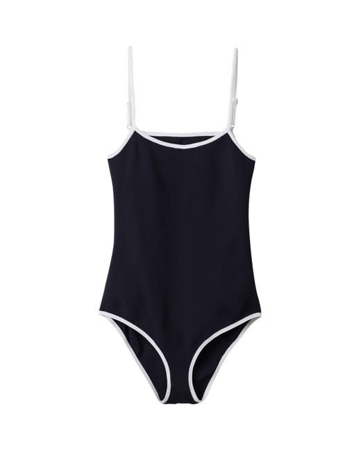 Miu Miu Blue Technical-Knit Backless Swimsuit