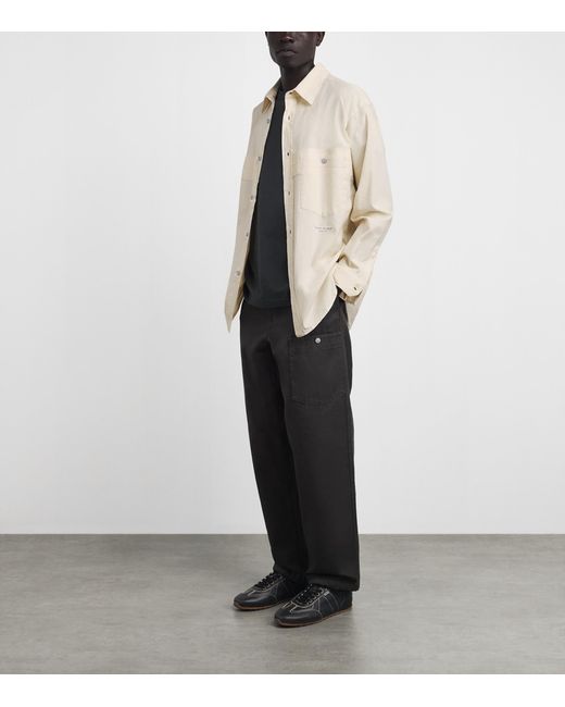 Stone Island White Organic Cotton Garment-Dyed Overshirt for men