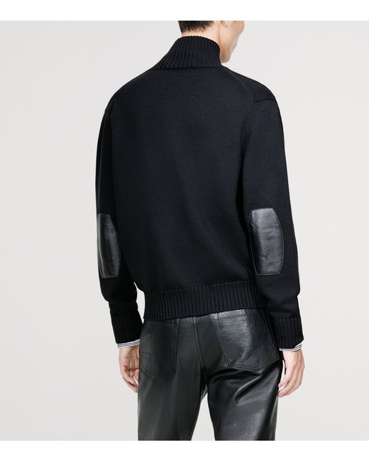 Tom Ford Black Virgin Wool Zip-Up Sweater for men